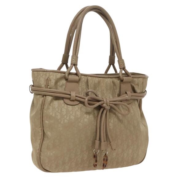 DIOR Trotter Canvas Tote Bag Beige Silver - Picture 1 of 12